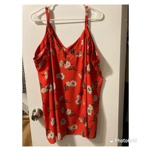Bright orange floral Torrid georgette cami.
